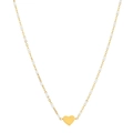 Collar con colgante de corazón dulce con cadena dorada y pequeñas perlas blancas - Blanco