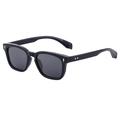 Occhiali da sole polarizzati cat-eye con montatura nera e borchie dorate in metallo - Montatura Oro Nero Lucido Lente Grigia Completa