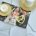 Golden acrylic heart love cupcake topper for romantic Valentine's Day cake decoration - Hollow Heart Love
