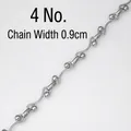 Detailed macro view of 4# stainless steel wave bar and bead chain with 0.9cm width - Style 4 (0.9cm Width / Per Meter)