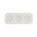 White rectangular silicone mold featuring three intricate snowflake patterns for DIY baking - 3# (13x5x0.5cm) / Gray