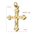 Golden vintage cross pendant with petal edges and textured surface 25mm x 18mm size - BXGPJ106-Textured Cross Pendant