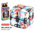 Blue and red marbled infinite cube fidget toy with original packaging box NO.168-8-10 - Stress Relief Cube (NO.168-8-10) / 71.8g / Patterned