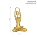 Statua yoga nordica oro opaco in posa di stretching, 24cm decorazione casa lusso - Ragazza Yoga Oro - Posa di Stretching