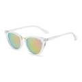 Occhiali da sole cat-eye alla moda con montatura trasparente e lenti arcobaleno - Cornice Bianca Lenti Colorate