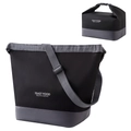 Borsa termica bicolore nero e grigio con tracolla regolabile e manico per il trasporto - Nero