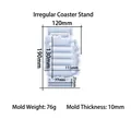 Translucent silicone coaster holder mold with four irregular slots for epoxy resin casting - Irregular Coaster Stand Mold