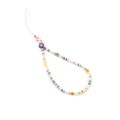 Colorful polymer clay evil eye phone charm with colorful beads and LOVE letters - YR3240-1-Polymer Clay Smile Flower LOVE