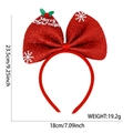 Christmas bow headband in red glitter fabric with snowflake and holly leaf decor - All Red Merry Christmas