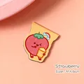 Cute strawberry character magnetic bookmark with popcorn design in 3x3.6cm size - Approx. 3*3.8cm / Strawberry