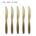 Set of ten premium gold plastic party knives measuring 16.1x3cm for elegant events - Gold Cutlery 10PCS-Knife