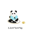 Enamel panda brooch in traditional dress on yin-yang base with 3.2cm x 3cm dimensions - Sky Blue Top Black White Panda
