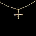 18k gold plated cross necklace with multicolored stones on a black background - Letter X / Gold