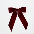 Klassieke donkerrode fluwelen haarstrik met lange linten voor een elegante look - Bordeauxrood