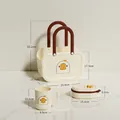 3-piece beige plastic bath set with portable basket, soap box and 480ml cup for students - Large Cup + Soap Box + Basket