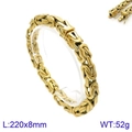 Pulsera bizantina dorada en acero inoxidable bañado en oro de 18K dimensiones 220x8mm - Dorado (KB135619-KJX)