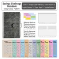 Grey crocodile texture A6 budget binder set with money envelopes and savings tracker cards - Full Set A6 Money Saving Binder-Crocodile-Grey