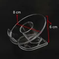 Clear acrylic heart base jewelry stand measuring 8cm by 6cm for bracelets and watches - No. 1 Slanted Semicircle Bracelet Stand