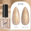 Golden glitter UV LED nail gel polish in shiny and matte finishes for professional manicures - Gold Shimmer (125)