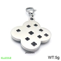 Silver stainless steel hollow four-leaf clover charm pendant for DIY jewelry making - Filigree Clover (KLJ233-Z)