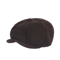 Gorra de repartidor vintage marrón oscuro de espiga estilo octogonal para hombres y mujeres - Talla 58 (55-58 cm) / Café Oscuro