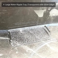 Large transparent water ripple storage tray with silver handles and metal trim - Transparent Silver Edge - Large - Silver Handle