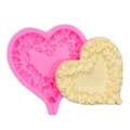 Stampo in silicone rosa a forma di cuore con texture cristallina per decorazioni - Stile 2 / Rosa
