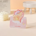 Biglietto d'auguri rosa con due simpatici orsi sulle nuvole e testo Cute Bear - Orso della nuvola