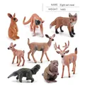 8-piece set of realistic forest animal figurines including squirrels and white-tailed deer - 8Pcs Animal Models Set