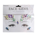 Multicolor iridescent crystal face gems with star and teardrop shapes on white background - FG4001 Multi-color Iridescent Style / Purple/Blue/Iridescent