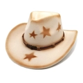Chapeau de cowboy rétro en feutre avec étoiles brunes et ruban de corde décoratif - M(56-58cm) / Poche zippée