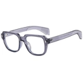 Retro square transparent gray sunglasses frame with silver rivet details and CE mark - Transparent Grey Frame Anti-Blue Light