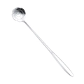 Elegant silver stainless steel long handle spoon featuring a rose flower shaped head - Rose Spoon / Silver