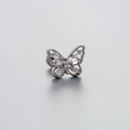 Silver titanium steel butterfly cartilage stud earring with cubic zirconia stones - Single Piece / Silver Pave Butterfly Style (A017-4#)