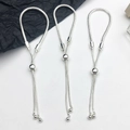 Set of three silver adjustable snake chain bracelets with sliding beads and polished finish - 135*105mm / Antique Silver