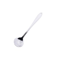 Silver stainless steel long handle coffee spoon with flower shaped head design - Silver / Pansy