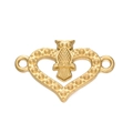 Gold-plated stainless steel owl heart pendant connector charm for DIY jewelry making - Gold 549# Heart Owl Connector / 15*23.5mm