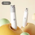 Grey portable electric pet nail grinder with cute bear cap and LED indicator lights - Grey/White