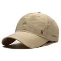 Lightweight khaki quick-dry sports cap with S logo and reinforced visor stitching - Adjustable / Beige