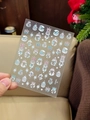 Laser silver Christmas nail art stickers featuring snowflake and bell patterns YT4456 - Holographic Shell Light Christmas (YT4456te)