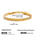 Detailed dimensions of gold vintage lace hollow stainless steel bracelet with weight and length - Gold Flat Chain Bracelet (JDB0305014)