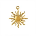 Polierte 18k vergoldete Edelstahl Ohrringe Sonnenblumen Anhänger in goldener Farbe - Sonnenblumen-Anhänger (ohne Kette) / Gold
