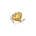 Pendentif coeur doré 22mm avec texture martelée, points en émail et bord perlé - 22mm / Or avec des points rouges blancs bleus