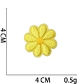 Detailed embroidery patch of yellow daisy flower measuring 4cm by 4cm for clothes - No.28 (Yellow Daisy)