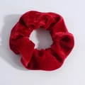 Chic Christmas red velvet oversized scrunchie hair tie with soft texture and glossy finish - Red Korean Velvet