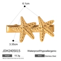 Pinza para el pelo de doble estrella de mar en acero inoxidable de 18k y 6,1cm - Estilo Estrella De Mar (JDH2405015)