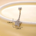 Star-shaped stainless steel navel ring with micro-pave cubic zirconia star pendant - Star Style (1#) / Silver