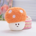 Simpatico portachiavi a fungo in peluche arancione con pois bianchi e sorriso - Arancione