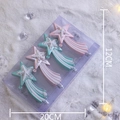 Pink and mint green star-shaped Christmas pendants in a clear gift display box - Pink & Mint Green Meteor / Set of 4