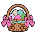 Easter basket silicone charm with colorful eggs and pink bows for DIY accessories - Easter Egg Basket